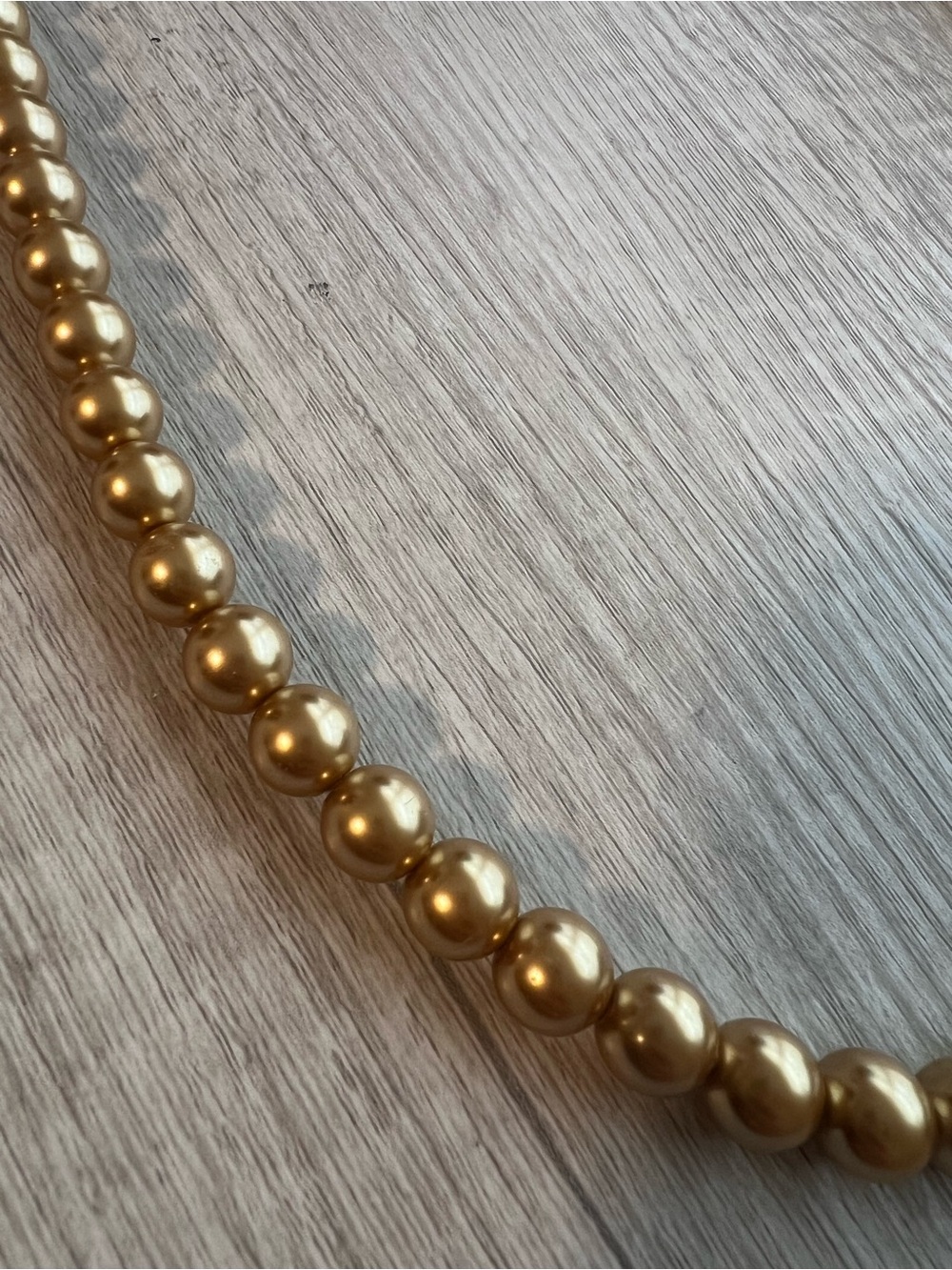 Gold Tone Beaded Statement Necklace | Classic Ball Bead Strand - Picture 3 of 6
